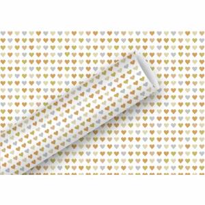 Geschenkpapier 70cmx1,5m  Heart to Heart gold Alu, Braun & Company