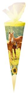 Nestler Schultüte Tüllv. 50 cm rund Fohlenweide