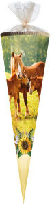 Nestler Schultüte Tüllv. 85 cm 6-eckig Fohlenweide
