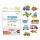 Diamond Painting Sticker  Fahrzeuge 10er 4,5cm, selbstklebend, Steine in verschiedenen Farben, Schale,, Stift, Wachs