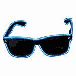 EL Neon Brille Beam blau  inkl. Batterien