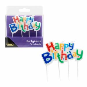 Idena Kerzen Happy  Birthday blau/grün