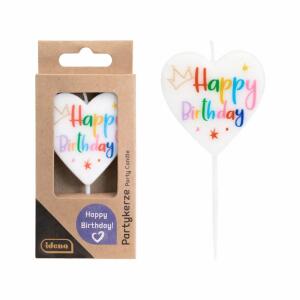 Idena Kerze Happy  Birthday Herz