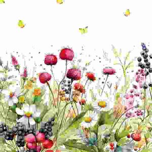 Servietten 33x33cm  Sweet Berry Meadow, 3-lagig, 20er