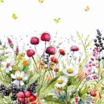 Servietten 33x33cm  Sweet Berry Meadow, 3-lagig, 20er