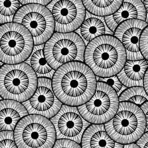 Servietten 33x33cm  Rosettes Festives Black, white, 3-lagig, 20er