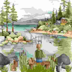 Servietten 33x33cm  Lakeside Fishing, 3-lagig, 20er