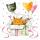 Servietten 33x33cm  Happy Birthday Cat, 3-lagig, 20er