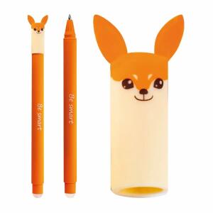 Gelschreiber Animal Erase  it! Fuchs 0,7mm orange, Spruch Be smart, Schreibfarbe blau, radierbar, nachfüllbar,, EBERHARD FABER