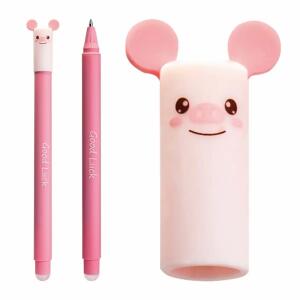 Gelschreiber Animal Erase  it! Schwein 0,7mm rosa, Spruch Good Luck, Schreibfarbe blau, radierbar, nachfüllbar,, EBERHARD FABER