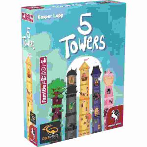 Kartenspiel 5 Towers  110 Karten und Spielanleitung, ab 7 Jahren,, Pegasus Spiele