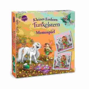 Memospiel Kleines  Einhorn Funkelstern, mit 72 Karten, 6x6cm,, ab 4 Jahren