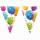 Wimpelkette 9 Flaggen  funkelnde Luftballons, Flaggenbanner sparkling Balloons, Procos