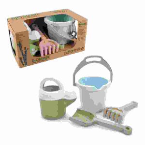 BIO Sand-Wasser-Set  4teilig in Geschenkbox, 4-teilig: Gießkanne, Eimer, Schaufel, Rechen