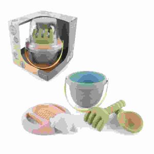 BIO Eimer-Set TINY  5teilig in Geschenkbox, 5-teilig: Eimer, Schaufel, Harke, Sieb, Fischform