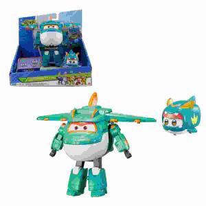 SUPER WINGS Transforming  Tino & Tino Pet, 3x LR41/AG3 Batterien nicht enthalten, ab 3 Jahren, Waiky