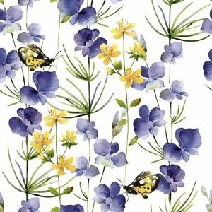 Servietten 24x24cm  Blue Blossoms FSC-Mix, Paper+Design