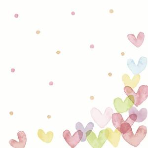 Servietten 24x24cm  Hearts Pastel FSC-Mix, Paper+Design