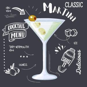 Servietten 24x24cm  Martini Black FSC-Mix, Paper+Design