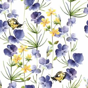 Servietten 33x33cm  Blue Blossoms FSC-Mix, Paper+Design