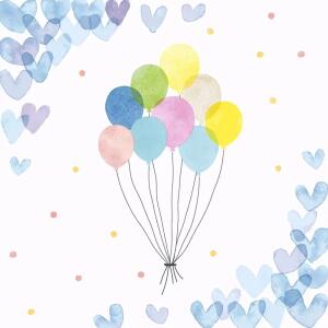 Servietten 33x33cm  Hearts Balloons FSC-Mix, Paper+Design