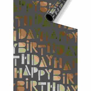 Geschenkpapier 70cmx1,5m  Vinci dunkelgrau FSC-Mix, stewo