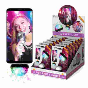 LED Partylicht für  Smartphone 2fach sortiert, 2fach sortiert: USB-C, Micro USB,, reagiert auf Sound, ab 6 Jahren,, PartyFunLights