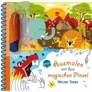 Ausmalen mit magischem  Pinsel Wilde Tiere, 14 Seiten