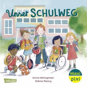 Maxi Pixi 439  Unser Schulweg, Softcover, 24 Seiten, Autorin Simone Nettingsmeier,, Illustration von Stefanie Messing, ab 36 Monaten, Carlsen Verlag