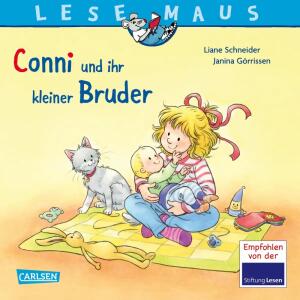 LESEMAUS 23 Conni und  ihr kleiner Bruder, Softcover, 24 Seiten, Autorin Liane Schneider,, Illustration Janina Görrissen und Marc Rueda, ab 36 Monaten, Carlsen Verlag