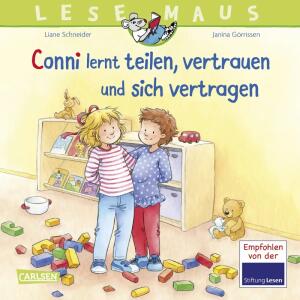 LESEMAUS 97 Conni lernt  teilen, vertrauen und, Conni lernt teilen, vertrauen und sich vertragen, Softcover, 24 Seiten, Autorinnen Hanna Sörensen,, Liane Schneider, Illustration Janina Görrissen, ab 36, Monaten, Carlsen Verlag