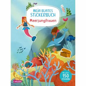 Mein buntes Stickerbuch  Meerjungfrauen, Softcover, 24 Seiten, Autorin Maike Teichmann,, Illustration Laura Leintz, ab 5 Jahren, Carlsen Verlag