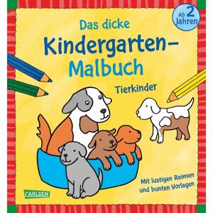 Das dicke Kindergarten  Malbuch Tierkinder, Softcover, 84 Seiten, Autorin Imke Sörensen, Illustration, Katja Mensing, ab 24 Monaten, Carlsen Verlag