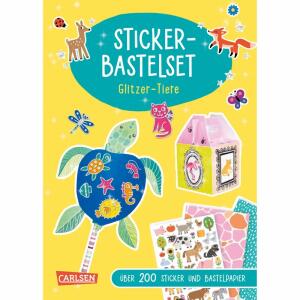 Sticker-Bastelset  Glitzer-Tiere, Über 200 Sticker und Bastelpapier, Softcover,, 17 Seiten, Autor Anton Poitier, ab 5 Jahren, Carlsen Verlag