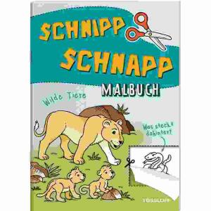 Schnipp Schnapp Malbuch  Wilde Tiere, Was steckt dahinter?, Heft 32 Seiten, Illustration Stefan Lohr, ab 5 Jahren, Tessloff Verlag