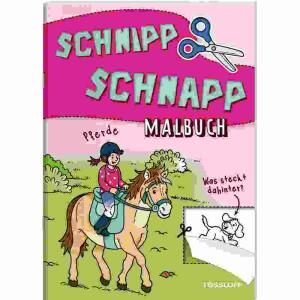 Schnipp Schnapp Malbuch  Pferde, Was steckt dahinter?, Heft 32 Seiten, Illustration Stefan Lohr, ab 5 Jahren, Tessloff Verlag