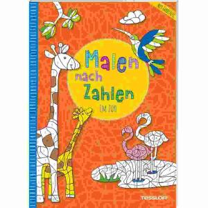 Malen nach Zahlen  Im Zoo, Malbuch, Softcover 96 Seiten, Illustration Sandra Schmidt,, ab 7 Jahren, Tessloff Verlag