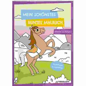 Mein schönstes buntes  Malbuch Pferde und Ponys, Heft 32 Seiten, Illustration Carmen Einsedle, ab 5 Jahren, Tessloff Verlag