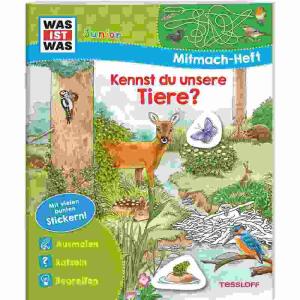 WAS IST WAS Junior  Mitmach-Heft Kennst du, Kennst du unsere Tiere?, Autorin Tatjana Marti, Illustration Hans-Günther Döring,, Heft 24 Seiten, ab 4 Jahren,, Tessloff Verlag