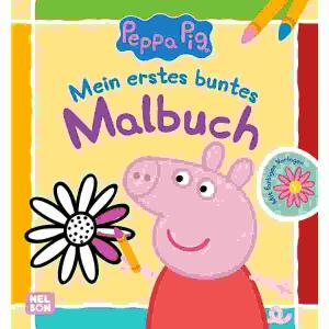 Peppa Pig Mein erstes  buntes Malbuch, Mit Ausmalbildern und farbigen Vorlagen, Softcover,, 64 Seiten, ab 24 Monaten, Nelson
