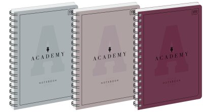 Interdruk Academy Notizbuch, kariert, 200 Seiten, 90 g/m², hochwertiges, superglattes Papier, abgerundete Ecken, 5 Stück