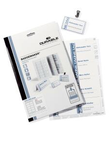 Durable Einsteckschild 150/300x297mm ws auf A4 Bogen 10St