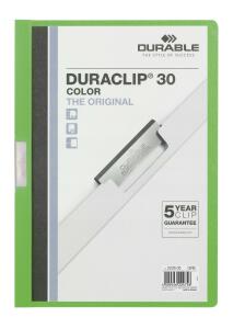 Durable Klemm-Mappe DURACLIP color gn A4 transluzente Folie f 30 Bl