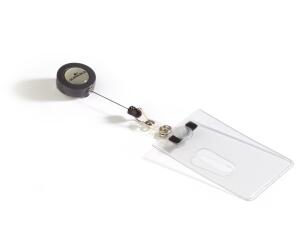 Durable Namensschild 90x54mm tr 10St mit  Ausweishalter