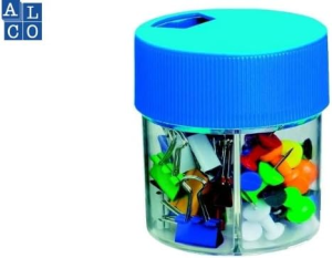 Alco Spendedose bl m.10 Markierfähnchen+ 100 Landkartennadeln Drehverschluß