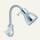 Alco Steckdosenleuchte Satin Nickel Arm felxibel Halogen klar 230V 40W