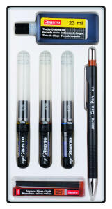 Aristo Tuschefüller mg1 College 3er-Set 6-teilig, Stärken 0.35/ 0.5/ 0.7 mm