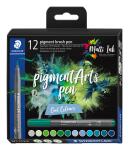 Staedtler pigment brush pen Cool Col 12ST