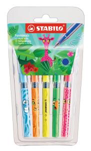 Stabilo Kugelschreiber MINI Funnimals Etui 5 ST/5 Farben