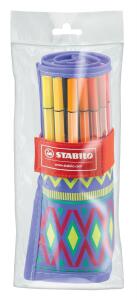 Stabilo Filzstift Pen 68 FESTIVAL SPIRIT Rollerset 25 ST/25 Farben lila/gelb